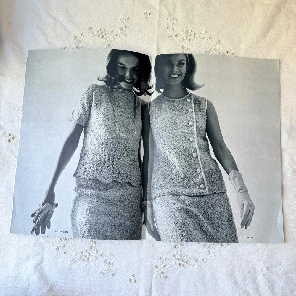 Vintage Bernat Knitting Pattern Book No 126 1960s Mod Mid Century Women Fashion